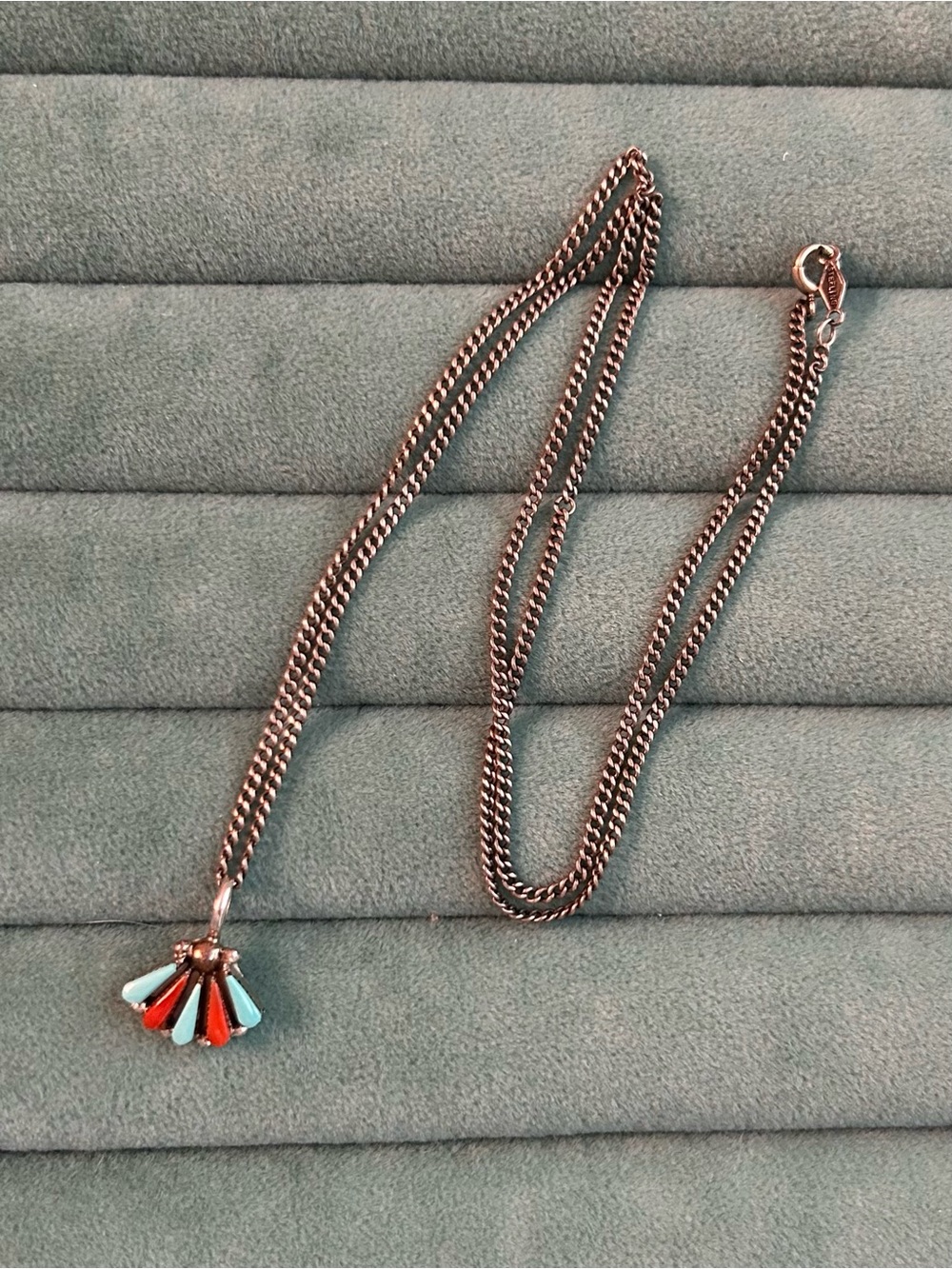 Native American Vera Halusewa Zuni petit point pendant